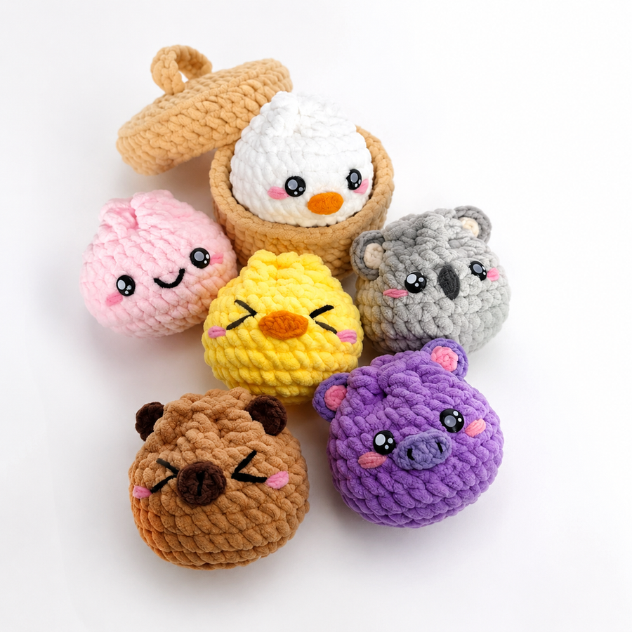 Six-Design Animal Crochet Plushie Kit Set