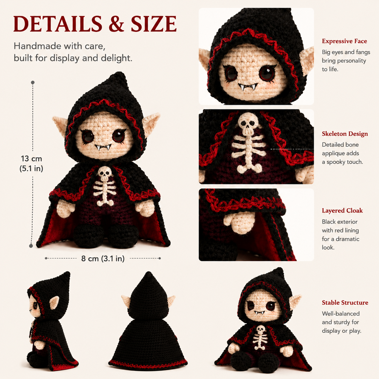 Halloween Vampire Crochet Kit