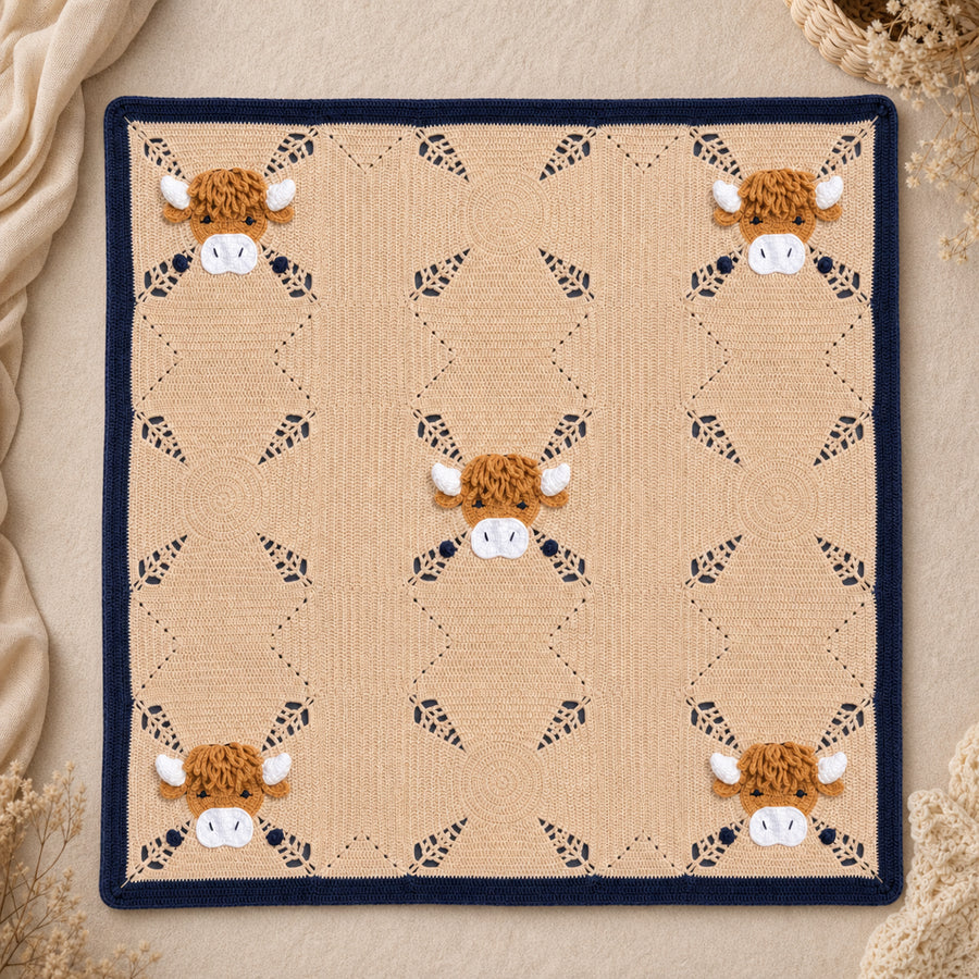 Highland Cow Baby Blanket Crochet Kit