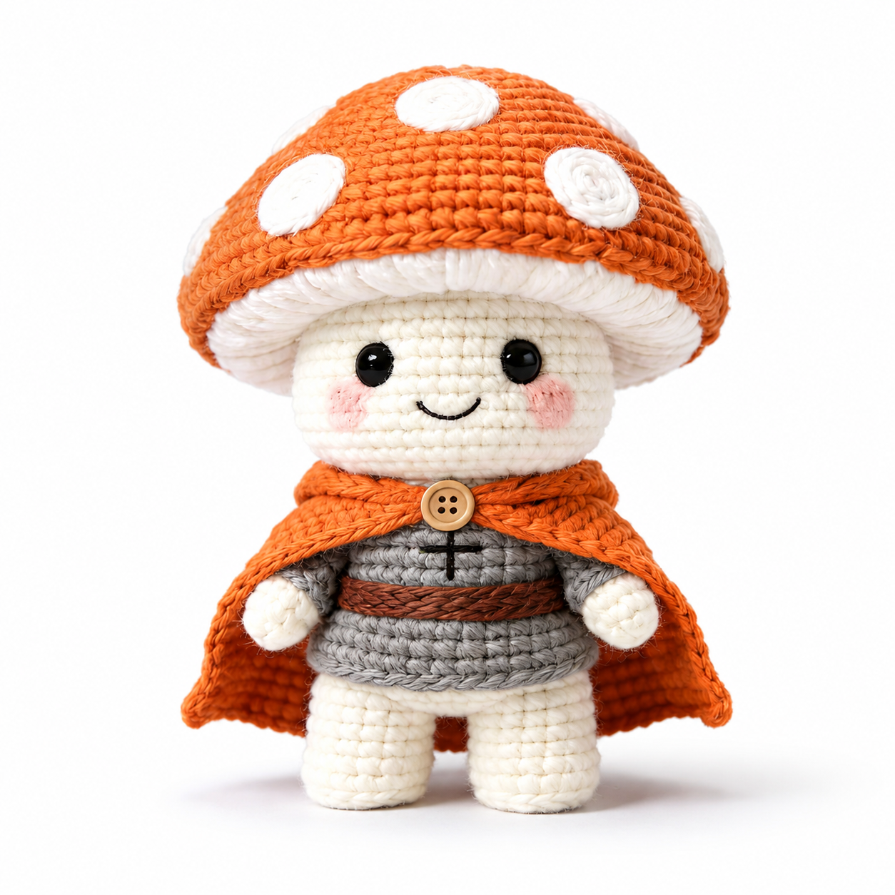 Handmade Mushroom Doll Crochet Plush | Finished Amigurumi Gift