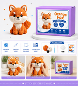 Orange Fox Crochet Kit with Bushy Tail