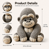 Gray Gorilla Crochet Kit with Cream Details
