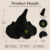 Black Witch Hat Crochet Kit with Leaf Detail