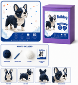 Blue and White Bulldog Crochet Kit