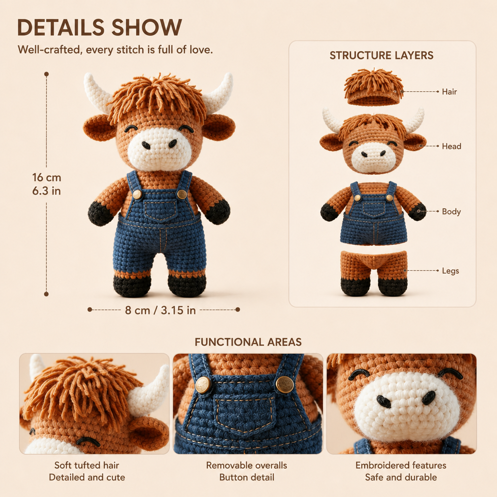 Highland Cow Crochet Kit