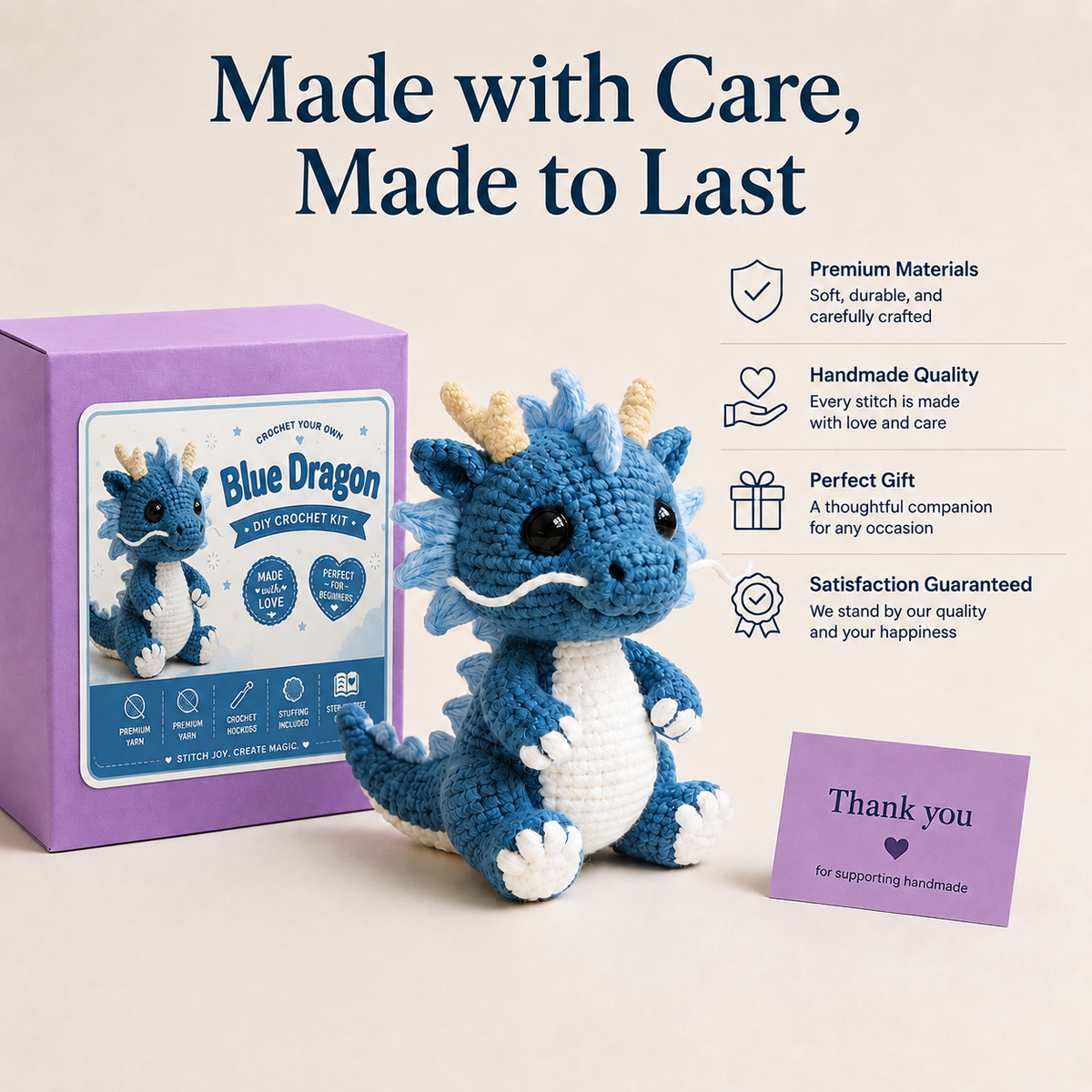 Blue Dragon Crochet Kit