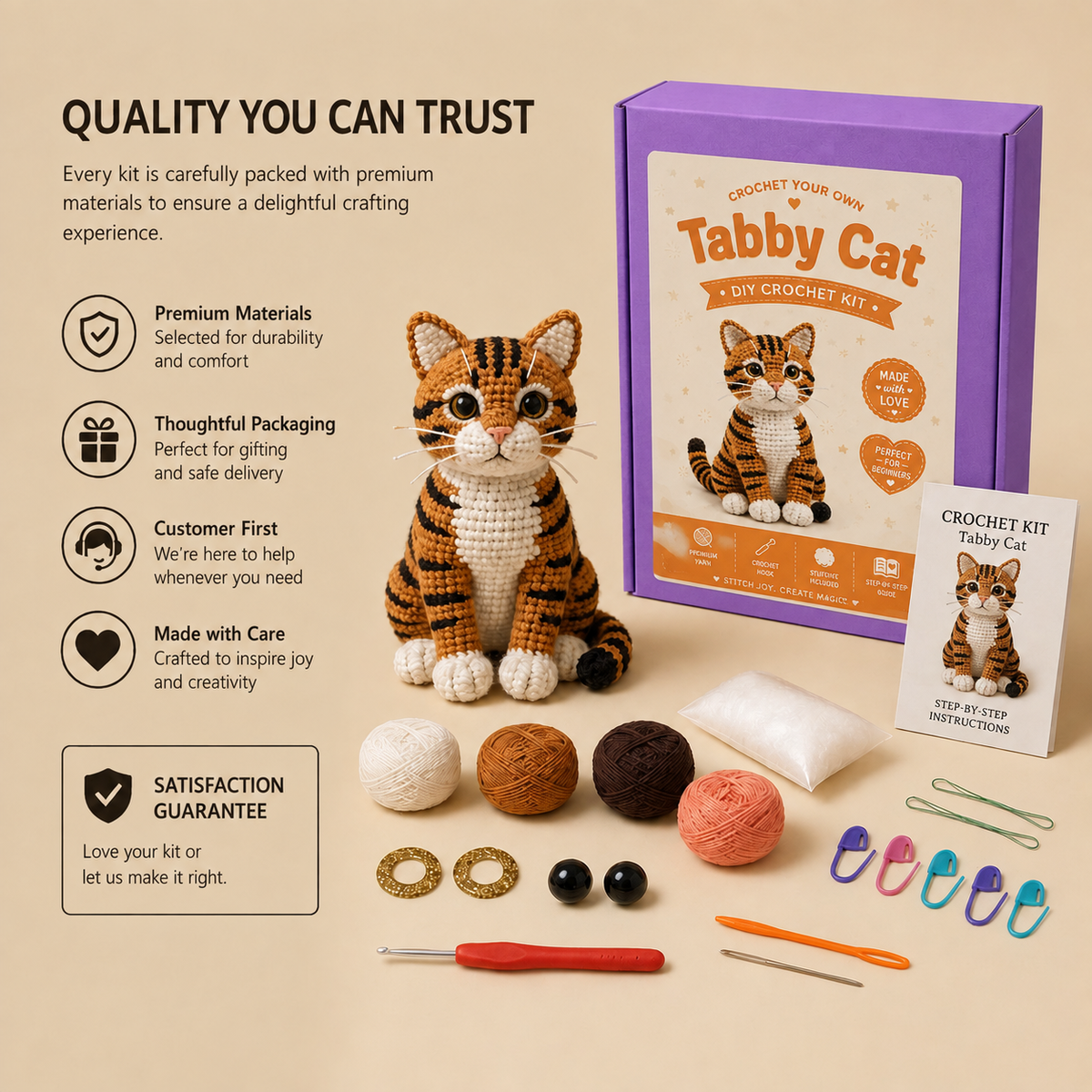 Tabby Cat Crochet Kit