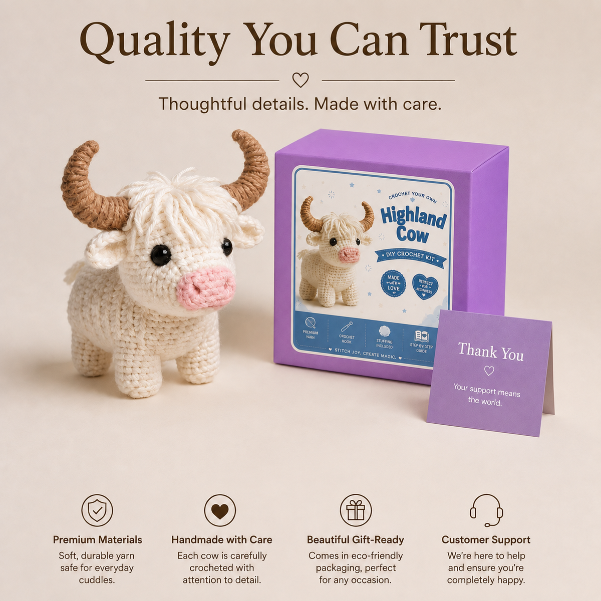 Highland Cow Crochet Kit