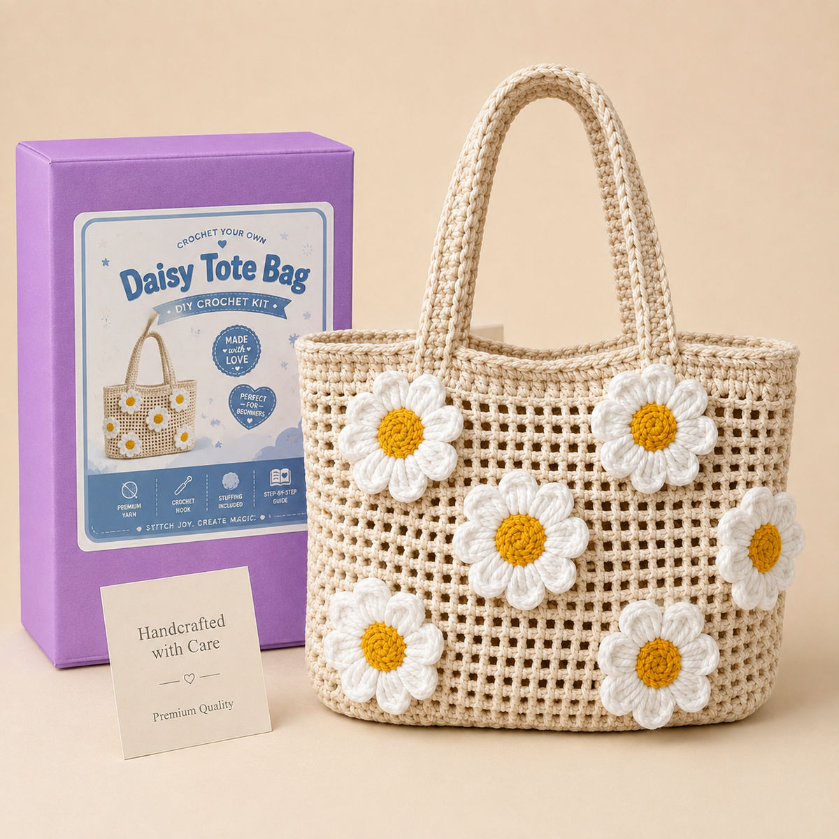 Daisy Tote Bag Crochet Kit