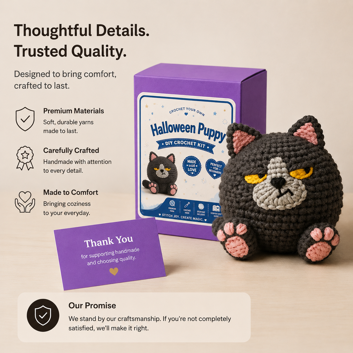 Black Cat Crochet Kit