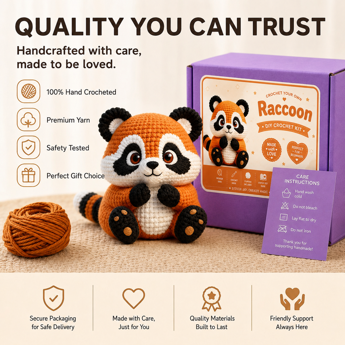 Raccoon Crochet Kit