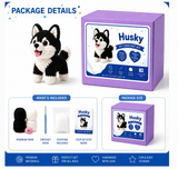 Black and White Husky Crochet Kit