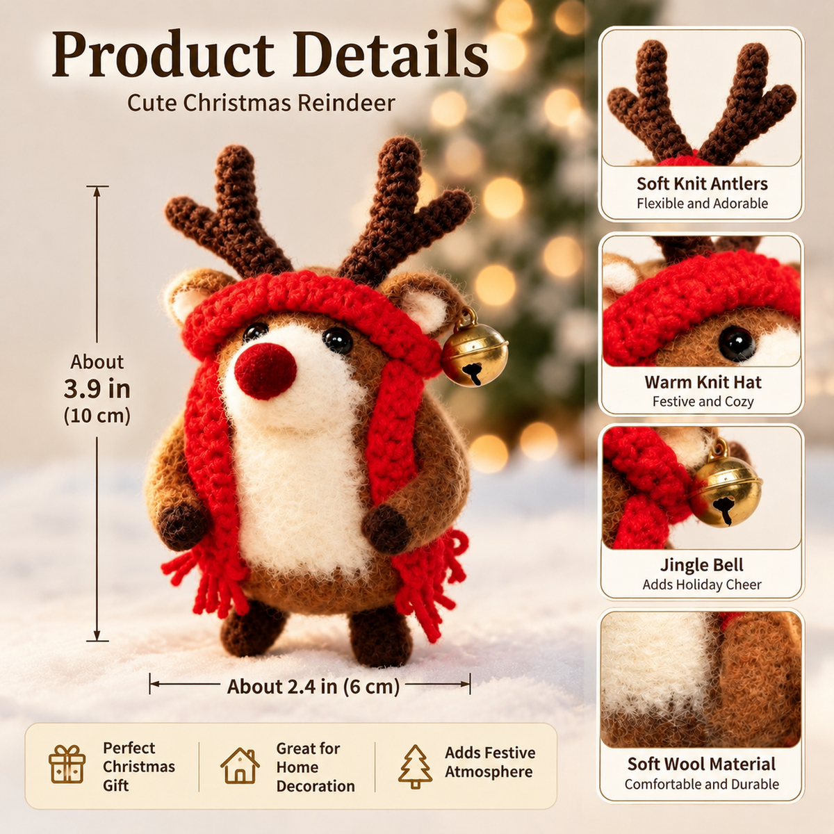 Xingyao Bell Deer Crochet Kit – Christmas Reindeer