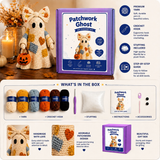 Patchwork Ghost Crochet Kit with Pumpkin Basket