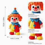 Colorful Clown Crochet Kit with Curly Orange Hair