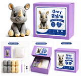 Gray Rhino Crochet Kit