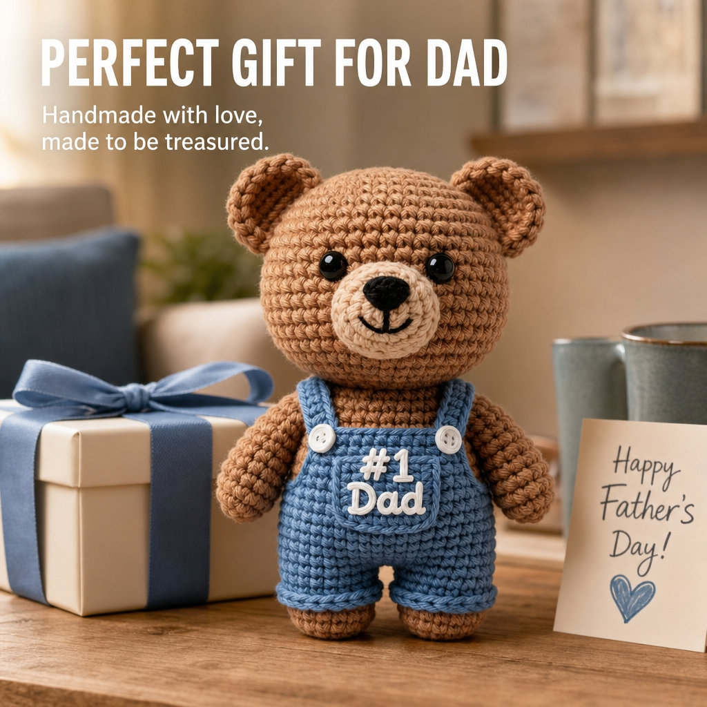 Dad Teddy Bear Crochet Kit