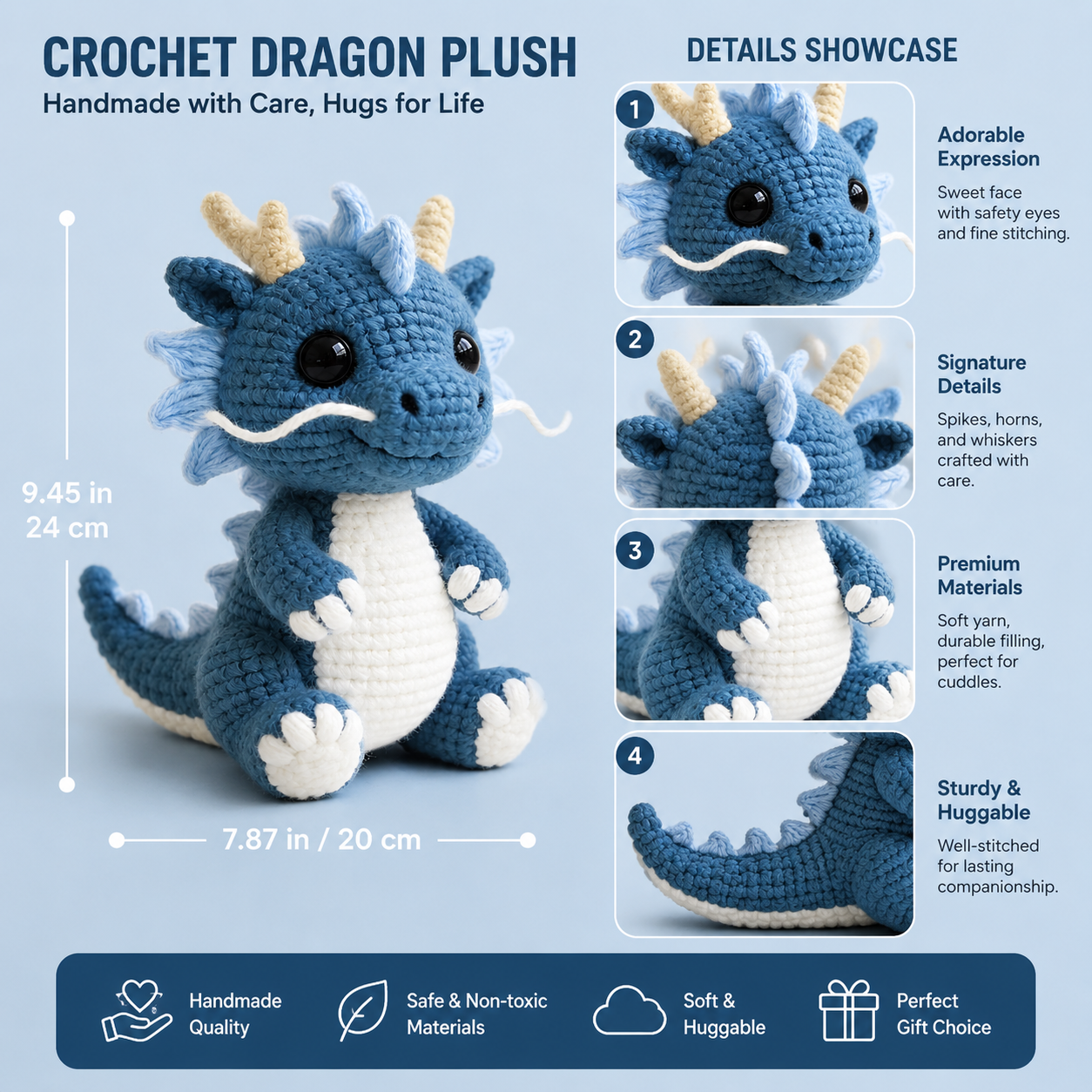 Blue Dragon Crochet Kit