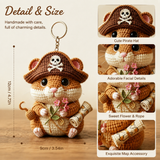 Pirate Mouse Crochet Keychain Kit with Treasure Scroll