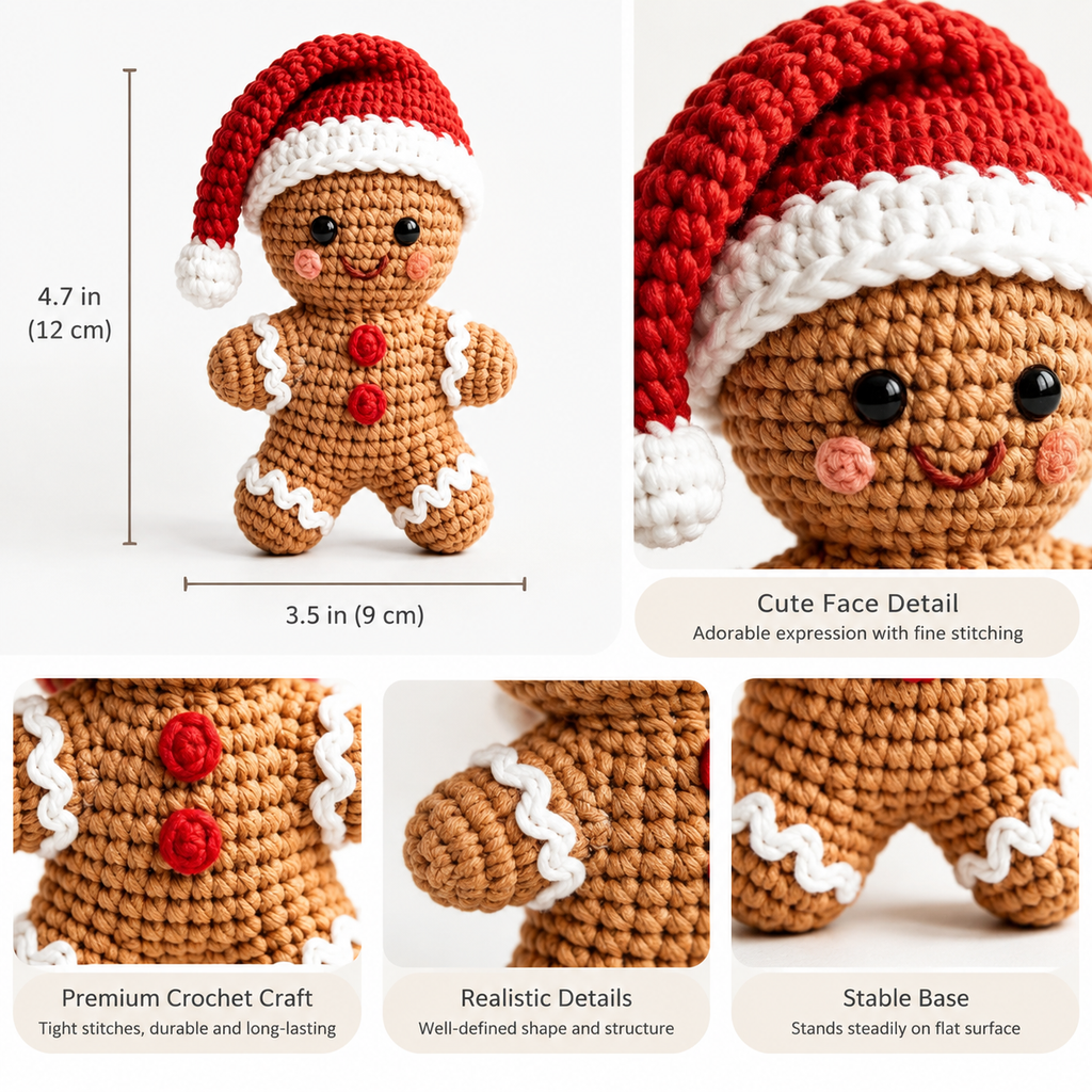 Gingerbread Man Christmas Crochet Kit