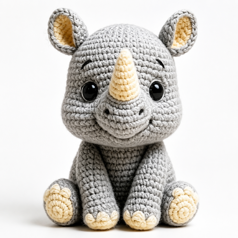 Gray Rhino Crochet Kit