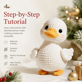 White Duck Crochet Kit with Orange Details