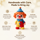 Colorful Clown Crochet Kit with Curly Orange Hair