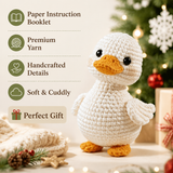 White Duck Crochet Kit with Orange Details