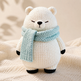 Handmade Polar Bear Crochet Plush | Finished Polar Bear Amigurumi Gift