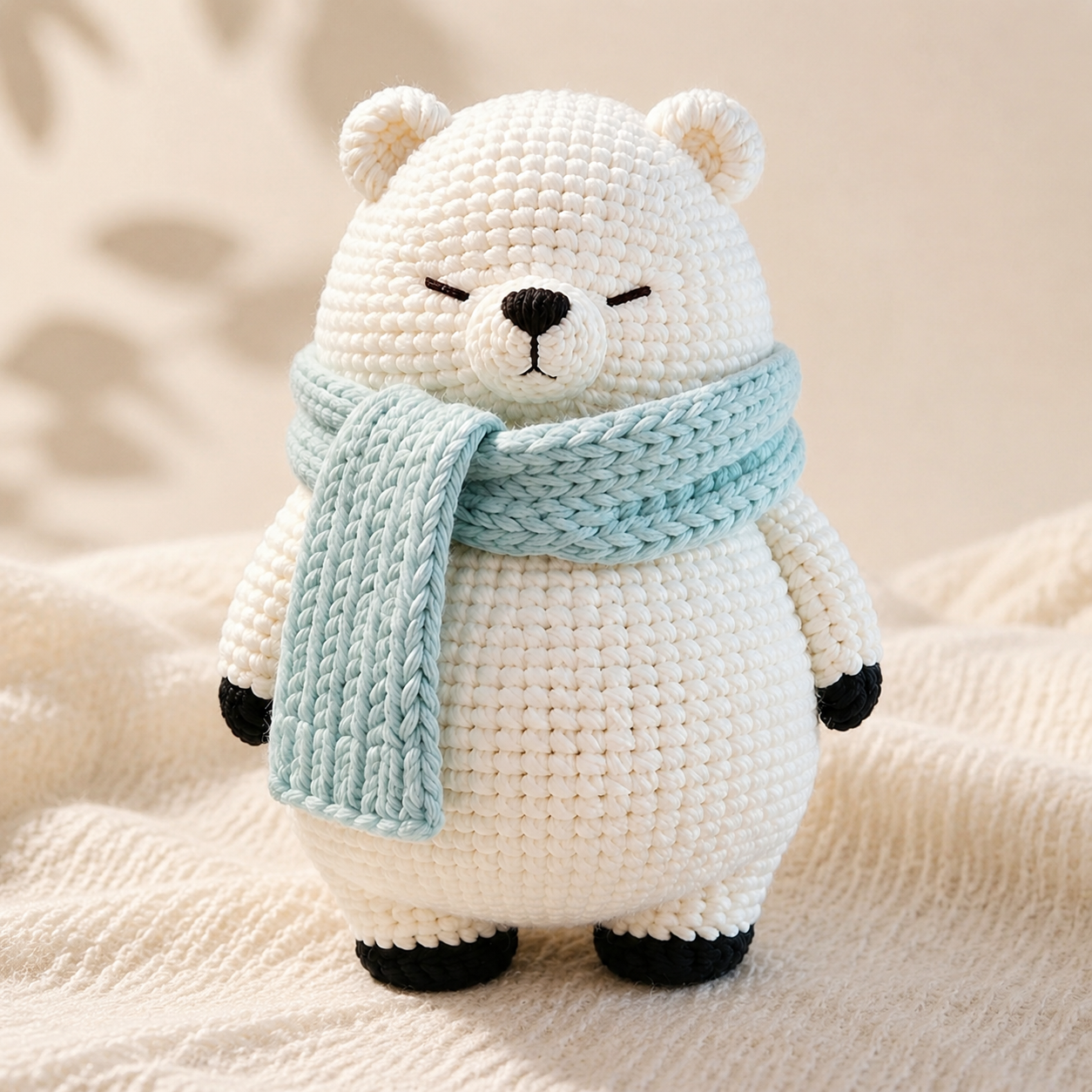 Handmade Polar Bear Crochet Plush | Finished Polar Bear Amigurumi Gift