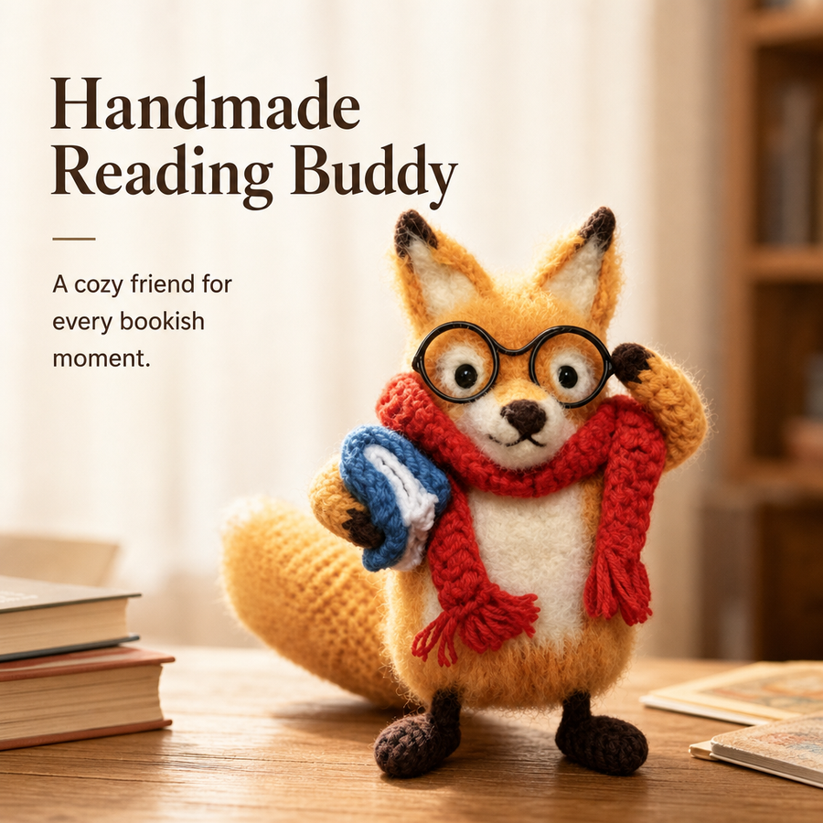 Bookish Fox Crochet Kit with Scarf and Glasses
