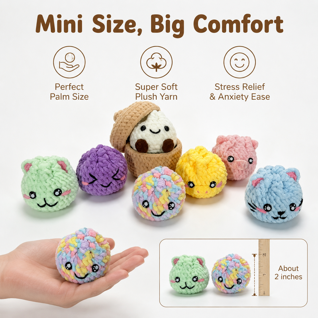 Six-Design Animal Crochet Plushie Kit Set
