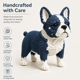 Blue and White Bulldog Crochet Kit