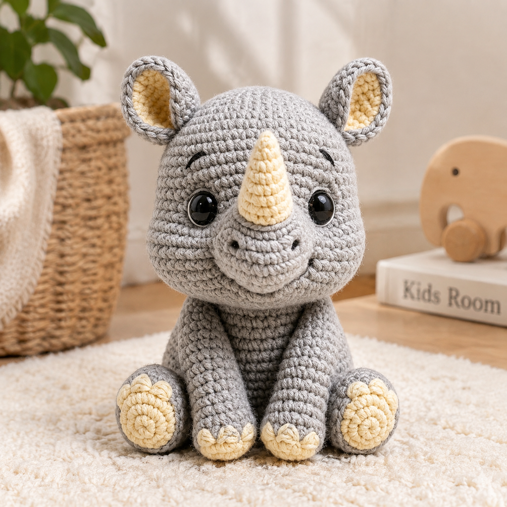 Gray Rhino Crochet Kit