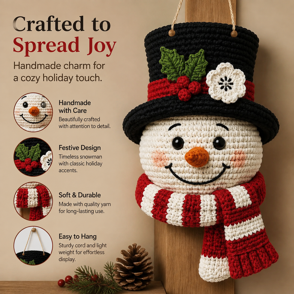 Snowman Door Hanger Crochet Kit