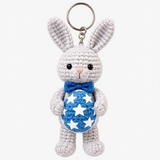 Handmade Bunny Keychain Crochet Plush  | Finished Bunny Keychain Amigurumi Gift