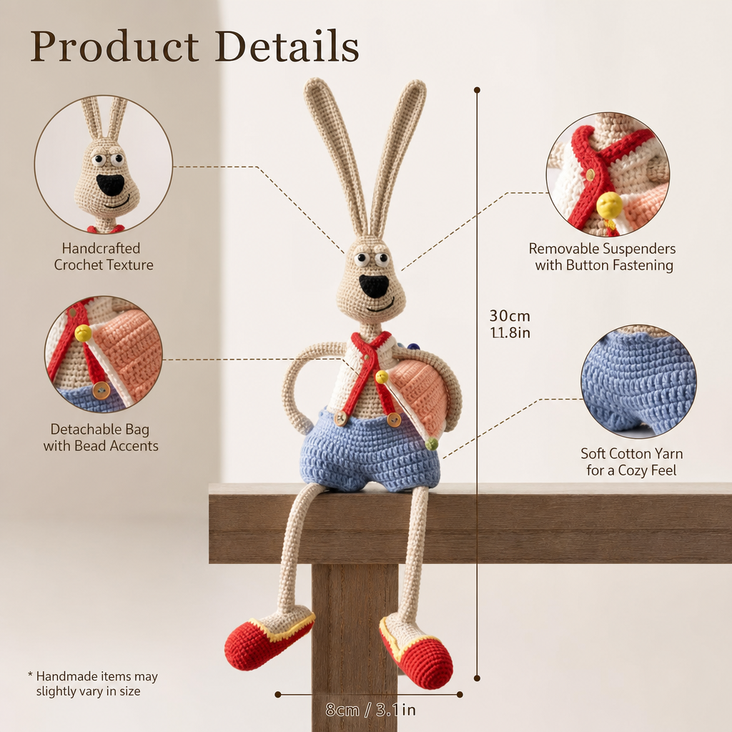Long-Eared Bunny Crochet Kit for Beginners
