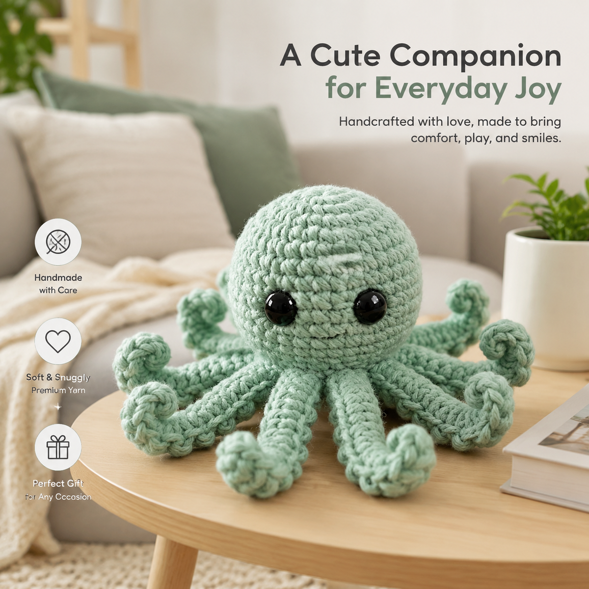 Mint Green Octopus Crochet Kit