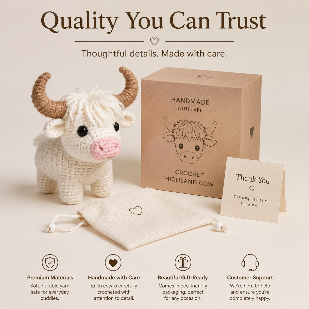 Highland Cow Crochet Kit