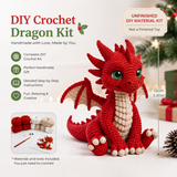 Red Dragon Crochet Plushie with Wings