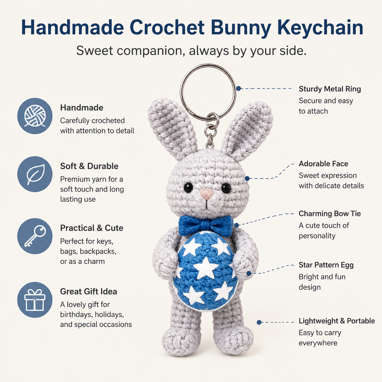 Bunny Keychain Crochet Kit