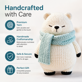 Handmade Polar Bear Crochet Plush | Finished Polar Bear Amigurumi Gift