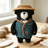 Mullen Black Bear Crochet Kit with Hat and Vest