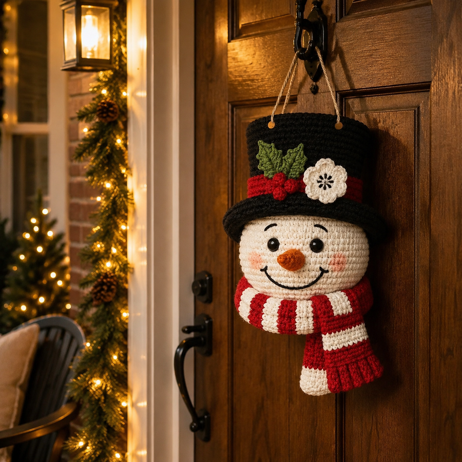 Snowman Door Hanger Crochet Kit