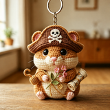 Pirate Mouse Crochet Keychain Kit with Treasure Scroll