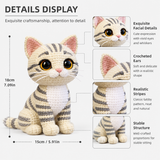 Handmade Tabby Cat Crochet Plush  | Finished Tabby Cat Amigurumi Gift