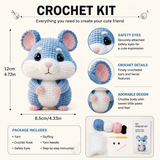 Handmade Blue Hamster Crochet Plush | Finished Hamster Amigurumi Gift