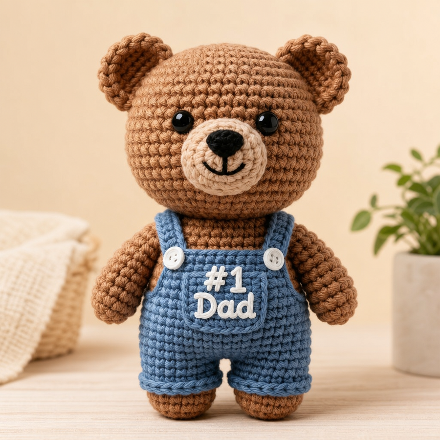 Dad Teddy Bear Crochet Kit