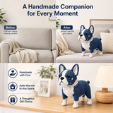 Blue and White Bulldog Crochet Kit