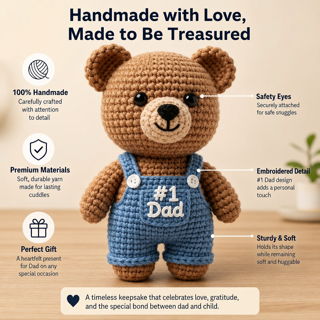 Dad Teddy Bear Crochet Kit